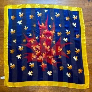OSCARDO Scarf 100%  Silk Scarf With Maple Leaves
